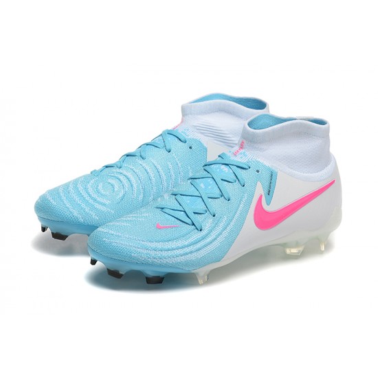 Cheap Nike Phantom Luna Elite FG Ltblue Beige Pink High Soccer Shoes Sale