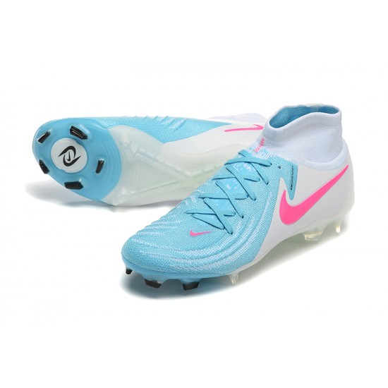 Cheap Nike Phantom Luna Elite FG Ltblue Beige Pink High Soccer Shoes Sale