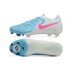 Nike Phantom Luna Elite FG Ltblue Beige Pink Low Soccer Shoes