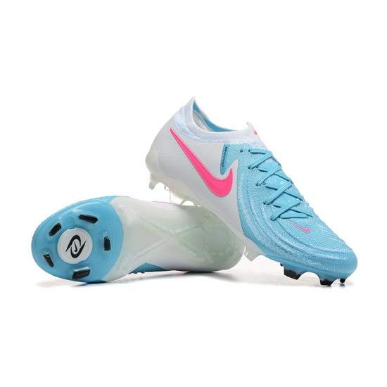 Cheap Nike Phantom Luna Elite FG Ltblue Beige Pink Low Soccer Shoes Sale