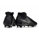 Cheap Nike Phantom Luna Elite NU FG All Black White High Soccer Shoes Sale