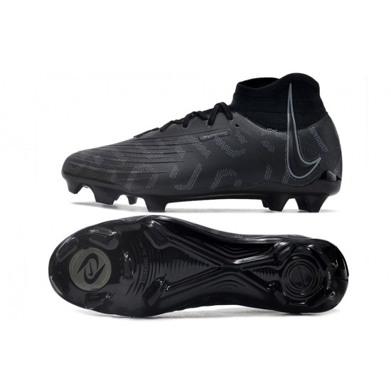 Cheap Nike Phantom Luna Elite NU FG All Black High Soccer Shoes Sale