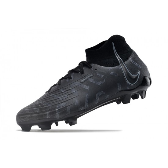 Cheap Nike Phantom Luna Elite NU FG All Black High Soccer Shoes Sale