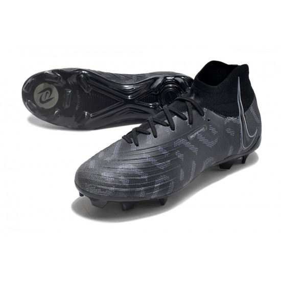 Cheap Nike Phantom Luna Elite NU FG All Black High Soccer Shoes Sale