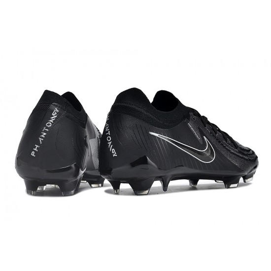 Cheap Nike Phantom Luna Elite NU FG All Black White Low Soccer Shoes Sale