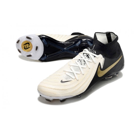 Cheap Nike Phantom Luna Elite NU FG Beige Black Gold High Soccer Shoes Sale