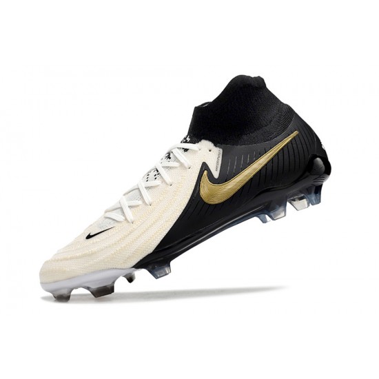 Cheap Nike Phantom Luna Elite NU FG Beige Black Gold High Soccer Shoes Sale