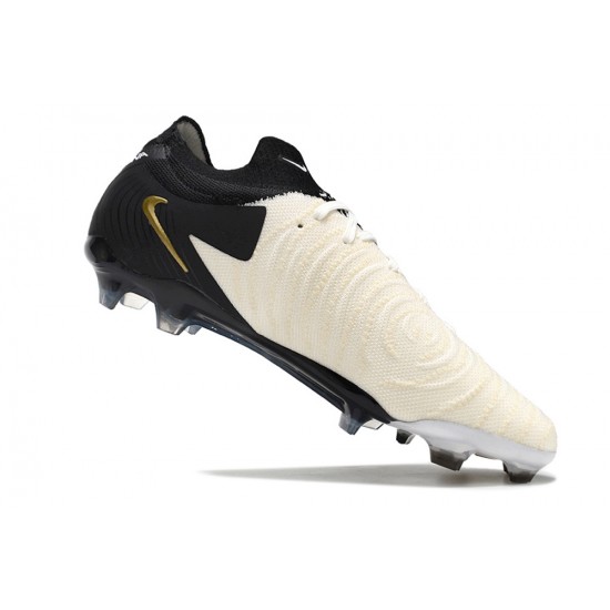 Cheap Nike Phantom Luna Elite NU FG Beige Gold Black Low Soccer Shoes Sale