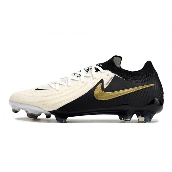 Cheap Nike Phantom Luna Elite NU FG Beige Gold Black Low Soccer Shoes Sale