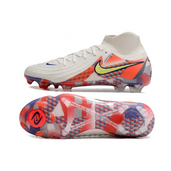 Cheap Nike Phantom Luna Elite NU FG Beige Yellow Orange High Soccer Shoes Sale