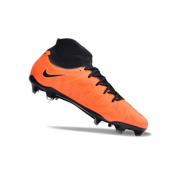 Cheap Nike Phantom Luna Elite NU FG Black Orange High Soccer Shoes Sale