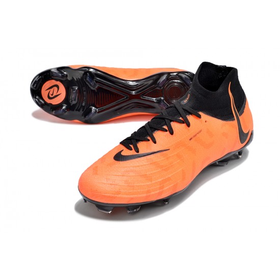 Cheap Nike Phantom Luna Elite NU FG Black Orange High Soccer Shoes Sale