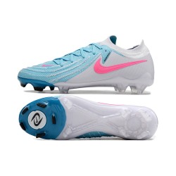 Nike Phantom Luna Elite NU FG Grey Ltblue Pink Low Soccer Shoes