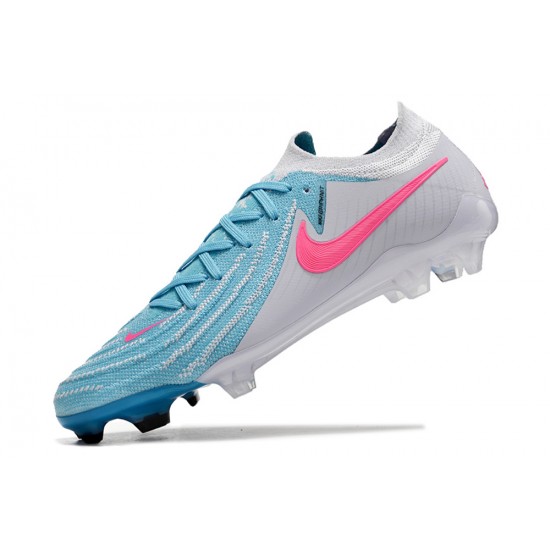 Cheap Nike Phantom Luna Elite NU FG Grey Ltblue Pink Low Soccer Shoes Sale