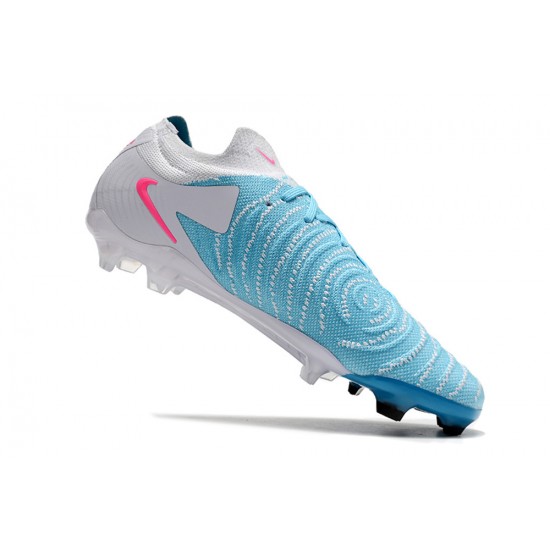 Cheap Nike Phantom Luna Elite NU FG Grey Ltblue Pink Low Soccer Shoes Sale