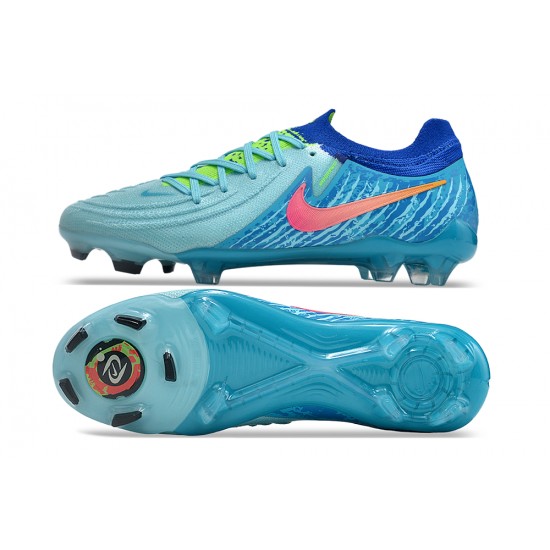 Cheap Nike Phantom Luna Elite NU FG Ltblue Blue Pink Low Soccer Shoes Sale