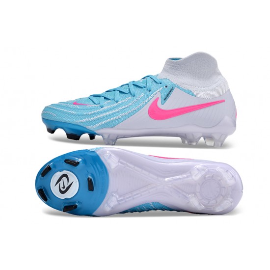 Cheap Nike Phantom Luna Elite NU FG Ltblue Pink Grey High Soccer Shoes Sale