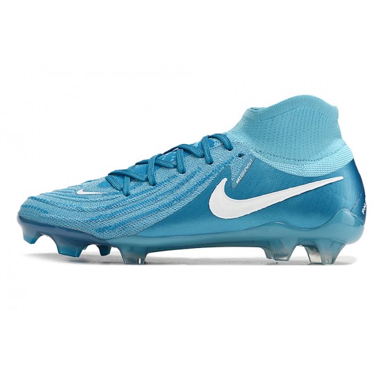 Cheap Nike Phantom Luna Elite NU FG Ltblue White High Soccer Shoes Sale