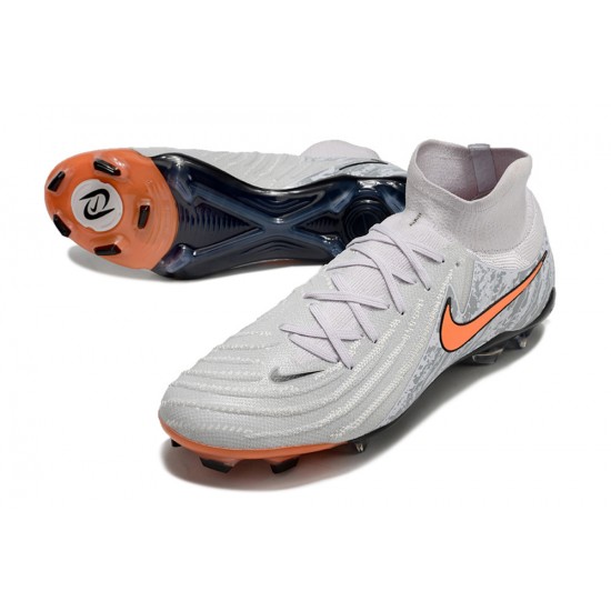 Cheap Nike Phantom Luna Elite NU FG Orange Grey Black High Soccer Shoes Sale