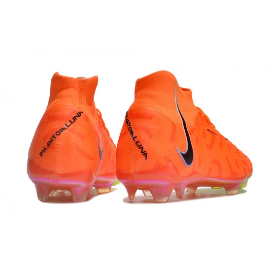 Cheap Nike Phantom Luna Elite NU FG Orange Black Green High Soccer Shoes Sale