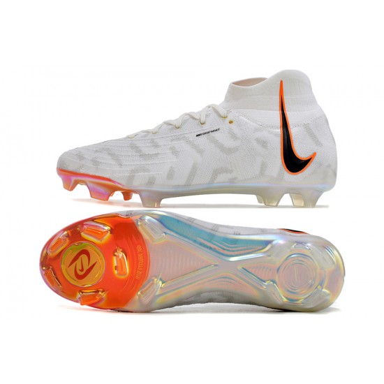 Cheap Nike Phantom Luna Elite NU FG Orange Grey Black White High Soccer Shoes Sale