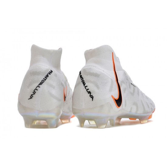 Cheap Nike Phantom Luna Elite NU FG Orange Grey Black White High Soccer Shoes Sale