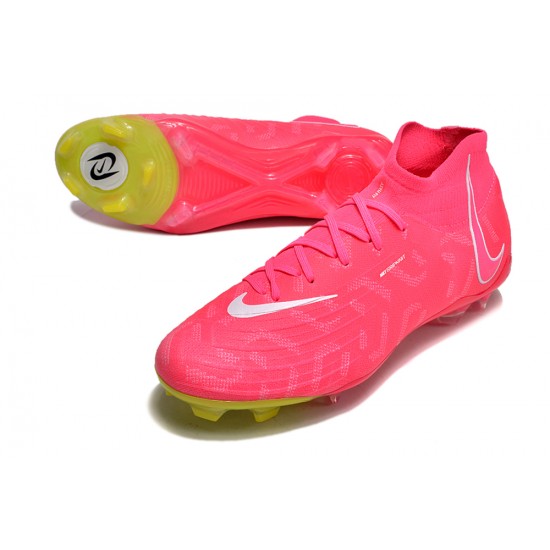 Cheap Nike Phantom Luna Elite NU FG Peach Yellow White High Top Soccer Shoes Sale