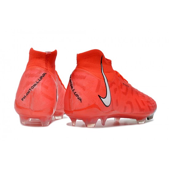 Cheap Nike Phantom Luna Elite NU FG Red Black White High Soccer Shoes Sale