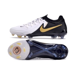 Nike Phantom Luna Elite NU FG White Black Gold Low Soccer Shoes