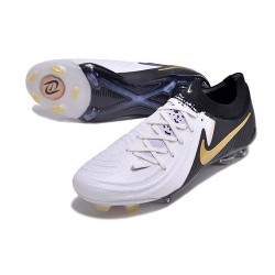 Nike Phantom Luna Elite NU FG White Black Gold Low Soccer Shoes