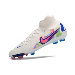 Nike Phantom Luna Elite NU FG White Blue Pink High Soccer Shoes