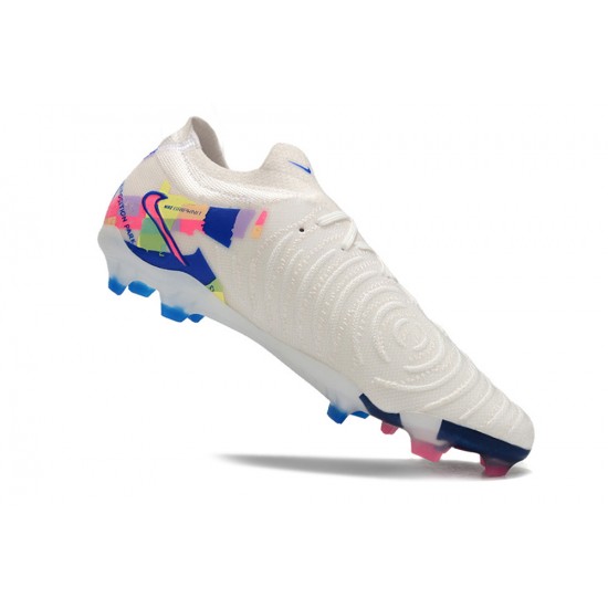 Cheap Nike Phantom Luna Elite NU FG White Blue Pink Low Soccer Shoes Sale