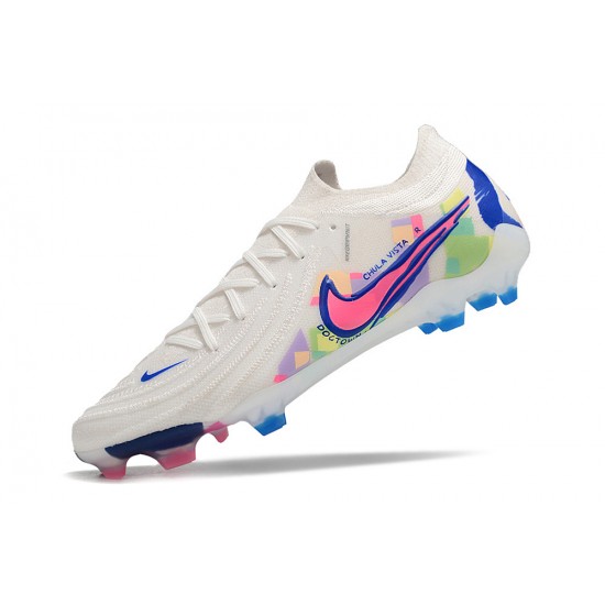 Cheap Nike Phantom Luna Elite NU FG White Blue Pink Low Soccer Shoes Sale