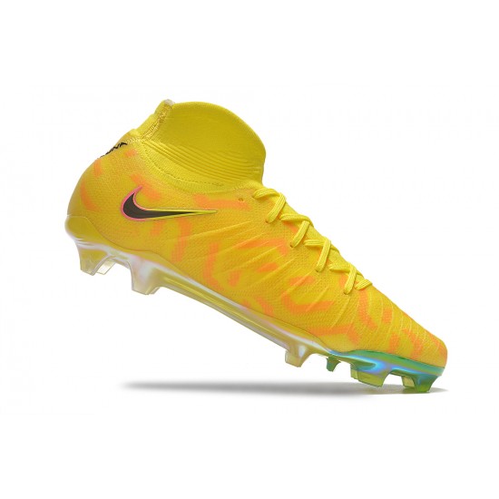 Cheap Nike Phantom Luna Elite NU FG Yellow Black High Soccer Shoes Sale