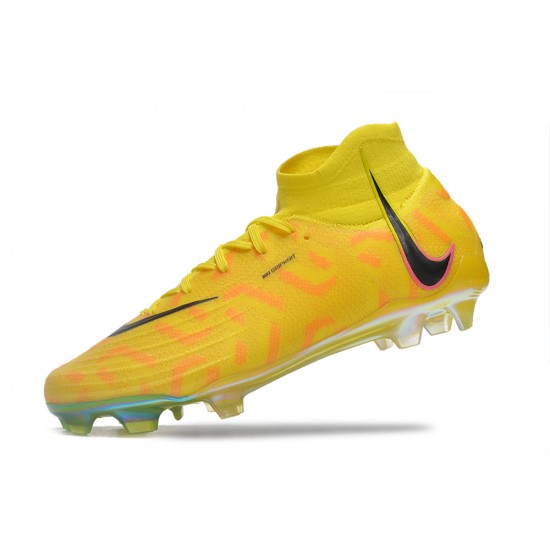 Cheap Nike Phantom Luna Elite NU FG Yellow Black High Soccer Shoes Sale