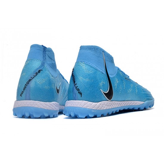 Cheap Nike Phantom Luna Elite TF High Top Blue Soccer Shoes Sale