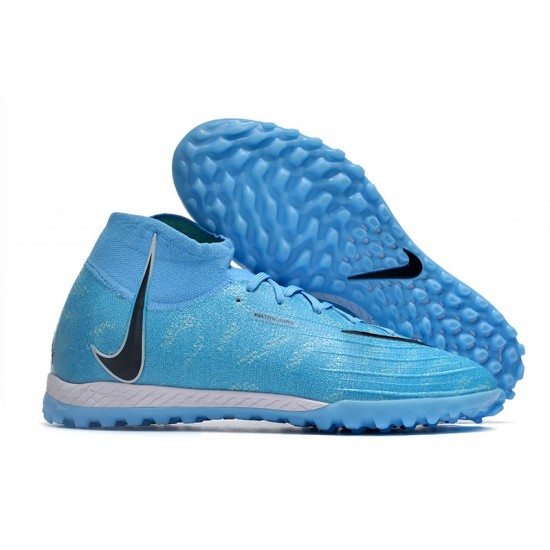 Cheap Nike Phantom Luna Elite TF High Top Blue Soccer Shoes Sale