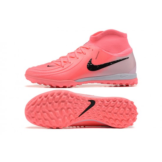 Cheap Nike Phantom Luna Elite TF High Top Pink Black Grey Soccer Shoes Sale