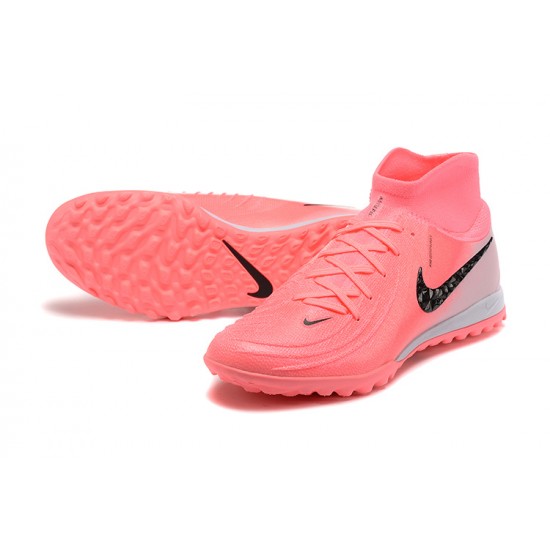 Cheap Nike Phantom Luna Elite TF High Top Pink Black Grey Soccer Shoes Sale