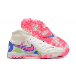 Nike Phantom Luna Elite TF High Top Pink White Blue Soccer Shoes 