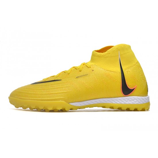 Cheap Nike Phantom Luna Elite TF High Top Yellow Soccer Shoes Sale