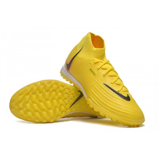 Cheap Nike Phantom Luna Elite TF High Top Yellow Soccer Shoes Sale