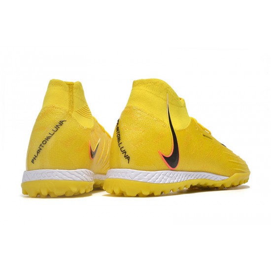 Cheap Nike Phantom Luna Elite TF High Top Yellow Soccer Shoes Sale