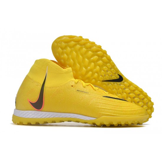 Cheap Nike Phantom Luna Elite TF High Top Yellow Soccer Shoes Sale