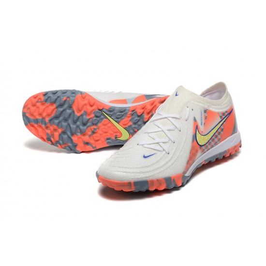 Cheap Nike Phantom Luna Elite TF Low Orange White Yellow Soccer Shoes Sale