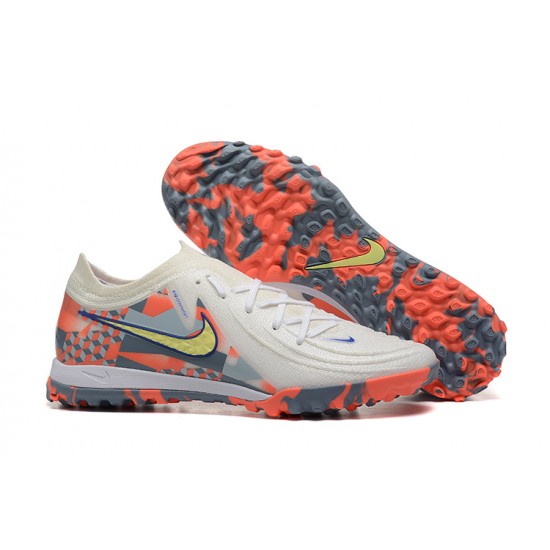 Cheap Nike Phantom Luna Elite TF Low Orange White Yellow Soccer Shoes Sale