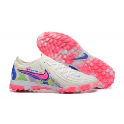 Nike Phantom Luna Elite TF Low Pink White Blue Soccer Shoes 