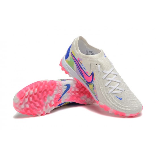 Cheap Nike Phantom Luna Elite TF Low Pink White Blue Soccer Shoes Sale