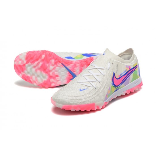 Cheap Nike Phantom Luna Elite TF Low Pink White Blue Soccer Shoes Sale