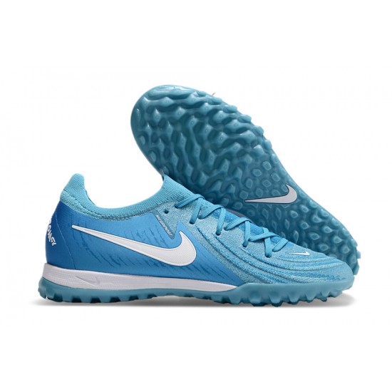 Cheap Nike Phantom Luna Elite TF Low Soccer Shoes Ltblue White Sale